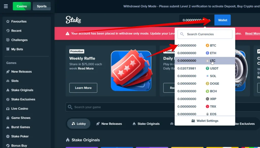 cryptocurrency deposit